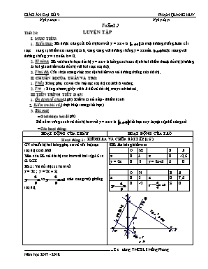 Giáo án Đại số Lớp 9 - Tiết 24 Luyện tập - Năm học 2017-2018 - Phạm Quang Huy